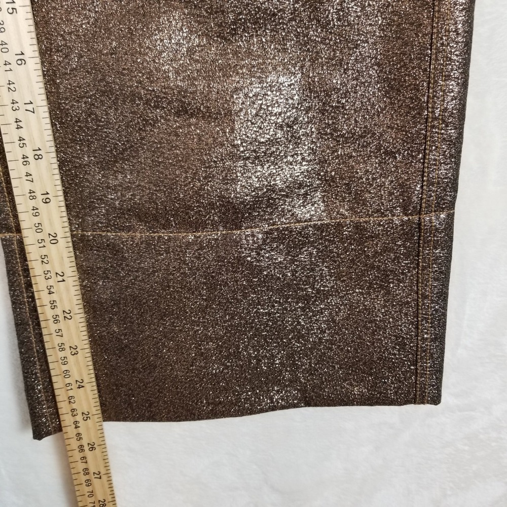 Madewell Bronze Metallic Wide Leg Crop Pants Bronze Coated High Rise Size 27 - Picture 8 of 9